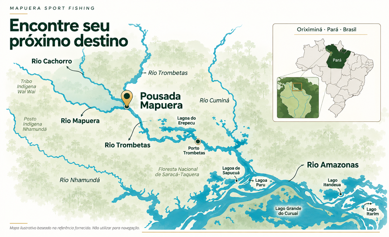 Localização regional — ponto de encontro em Santarém ou Porto Trombetas